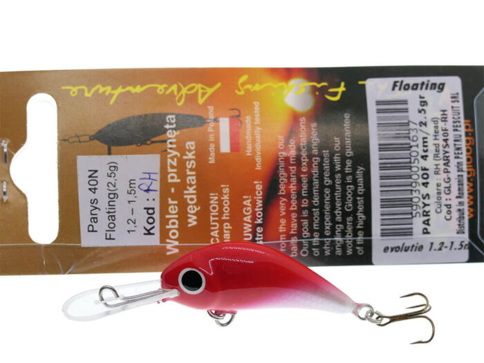Gloog Parys 40N, 4cm, 2.5gr (Floating), RH (Red Head) - imagine 7