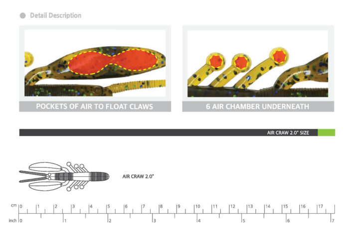 Damiki Air Craw 5.6CM (2 inch) Floating, 014 (Black Mix Flake), 10buc/plic - imagine 3