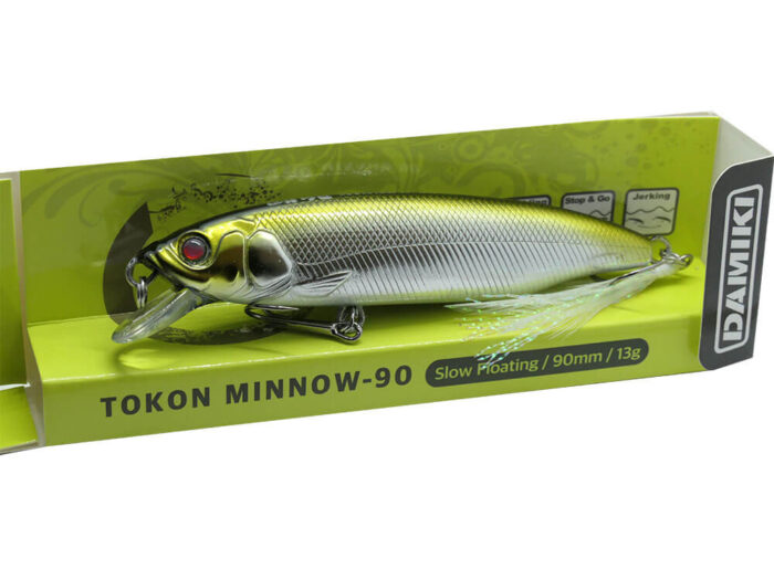Damiki TOKON MINNOW-90SF 9CM, 13Gr (Slow Floating), 315H (Black Silver Holo) - imagine 6