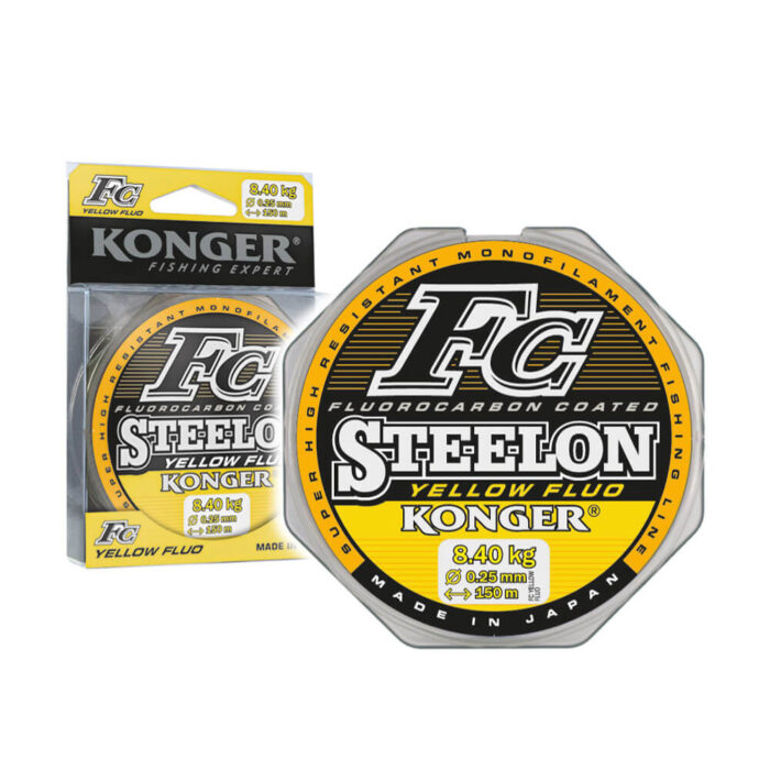 Konger Fir Monofilament Steelon FC Yellow Fluo (galben fluo), 0.35mm, 13.95kg, 150m - imagine 5