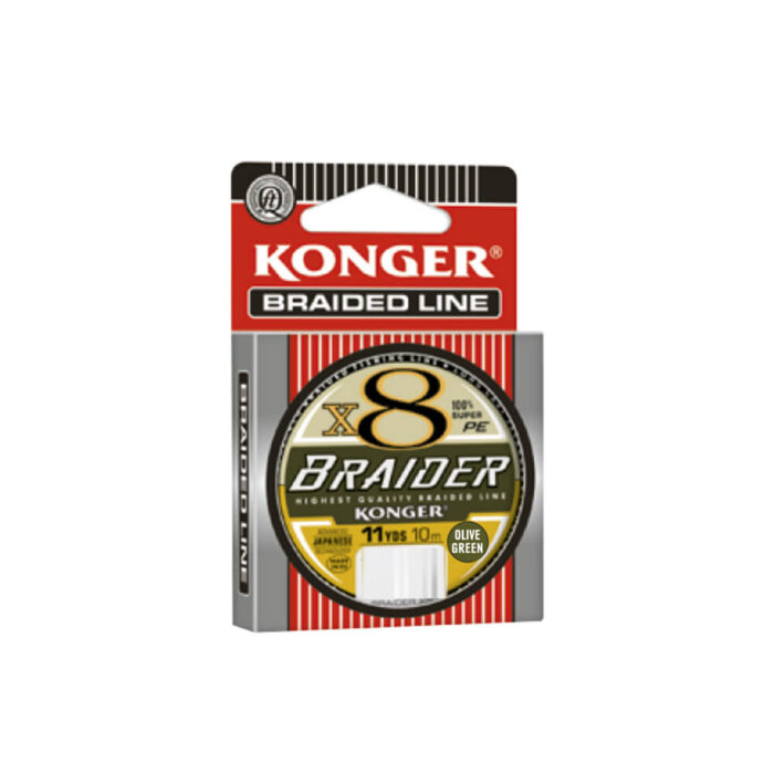 Konger Fir Textil inaintas Braider X8 Olive Green (verde masliniu) 10m, 0.20mm, 25.3kg - imagine 2