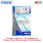 Filstar carlige legate cu monofilament 50cm 0.12mm, F101N model Funa Umitanago, Nickel, marimea 12 (10buc/plic)