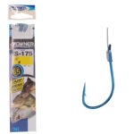 Owner carlige legate cu monofilament 65cm, 0.14mm, S-175 model Keiryu, Blue, marimea 10 (8buc/plic)