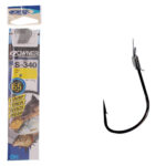 Owner carlige legate cu monofilament 65cm, 0.18mm, S-340 model Chinta, Black Nickel, marimea 6 (8buc/plic)