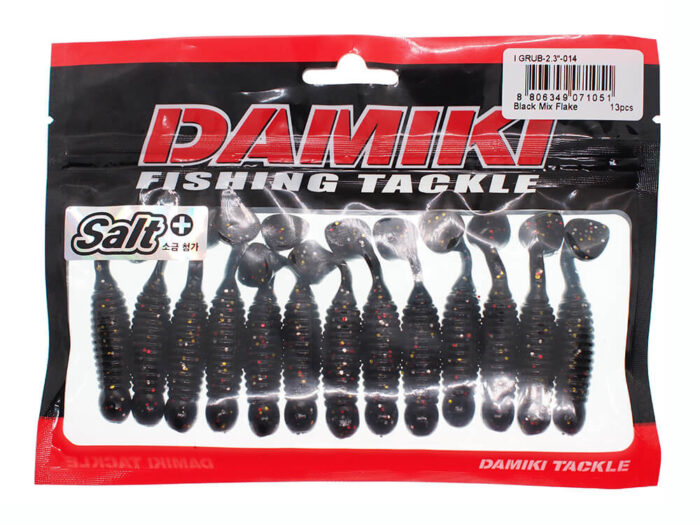 Damiki I-Grub 6CM (2.3 inch), 014 (Black Mix Flake), 13buc/plic - imagine 2