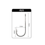 Damiki monturi drop shot Downshot Fishing Rig Set Straight Hook #5/0 (3buc/set) - imagine 2