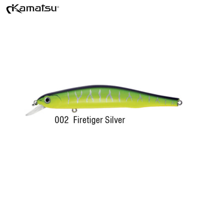 Kamatsu Jumping Minnow 110SP, 11CM, 16.5gr (Suspending), 002 (FireTiger Silver) - imagine 6
