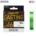 Gosen Fir Textil Answer Casting PE X16 Light Green 150m, marime PE #1.5, 0.2056mm, 15.1kg